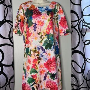 Cece Short Sleeve Bountiful Garden Dress Medium